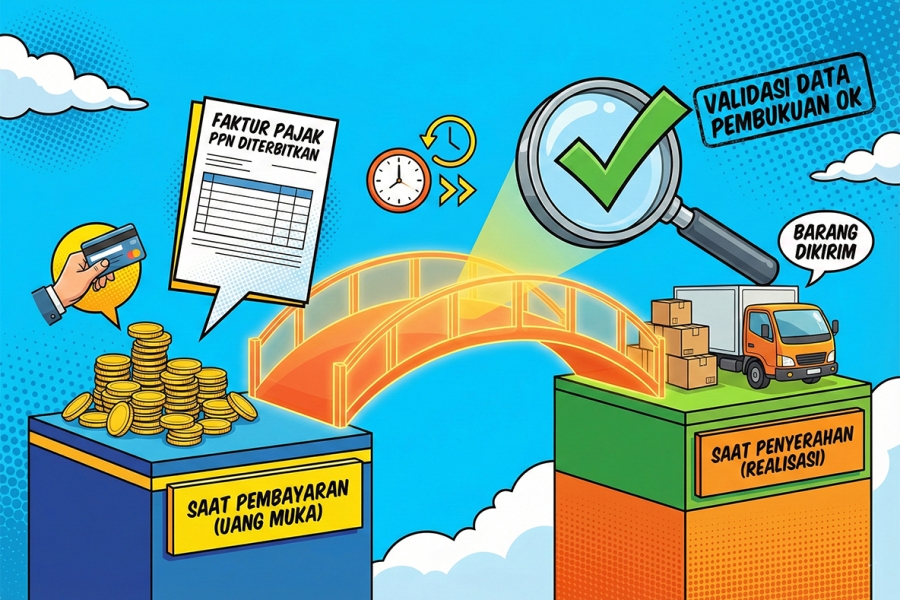 Implikasi <i>Timing Difference</i> Pengakuan Uang Muka dan Penyerahan Barang Terhadap Koreksi Dasar Pengenaan Pajak PPN